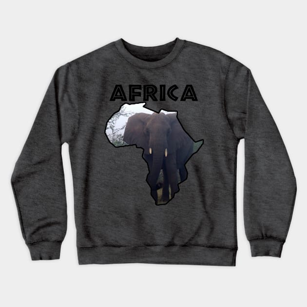 Africa Wildlife Continent Elephant Mist Crewneck Sweatshirt by PathblazerStudios